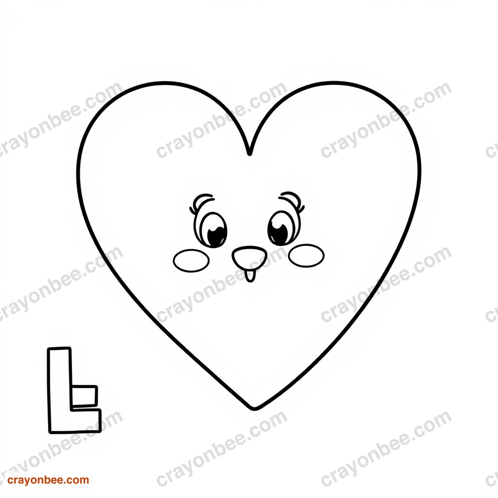 Big Heart Outline Coloring Page — Free Printable PDF
