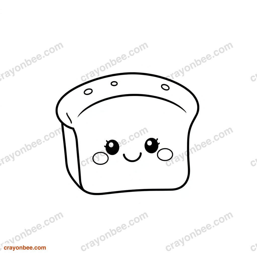 Bread Loaf Coloring Page — Free Printable PDF