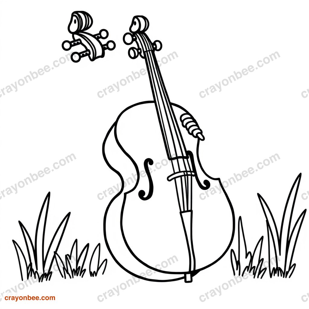 Cello Coloring Page — Free Printable PDF