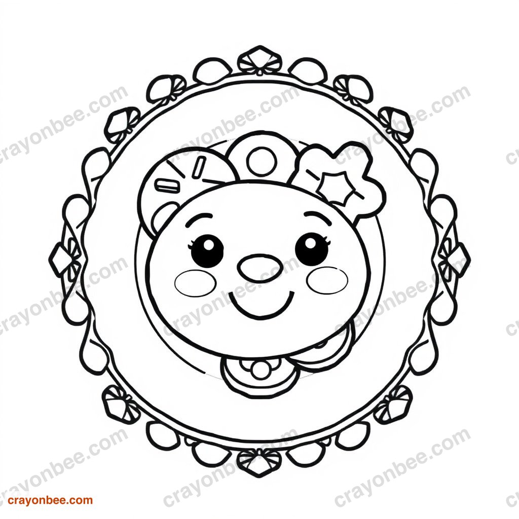 Christmas Cookies Plate Coloring Page — Free Printable PDF