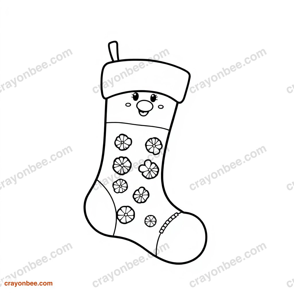Christmas Stocking Coloring Page — Free Printable PDF