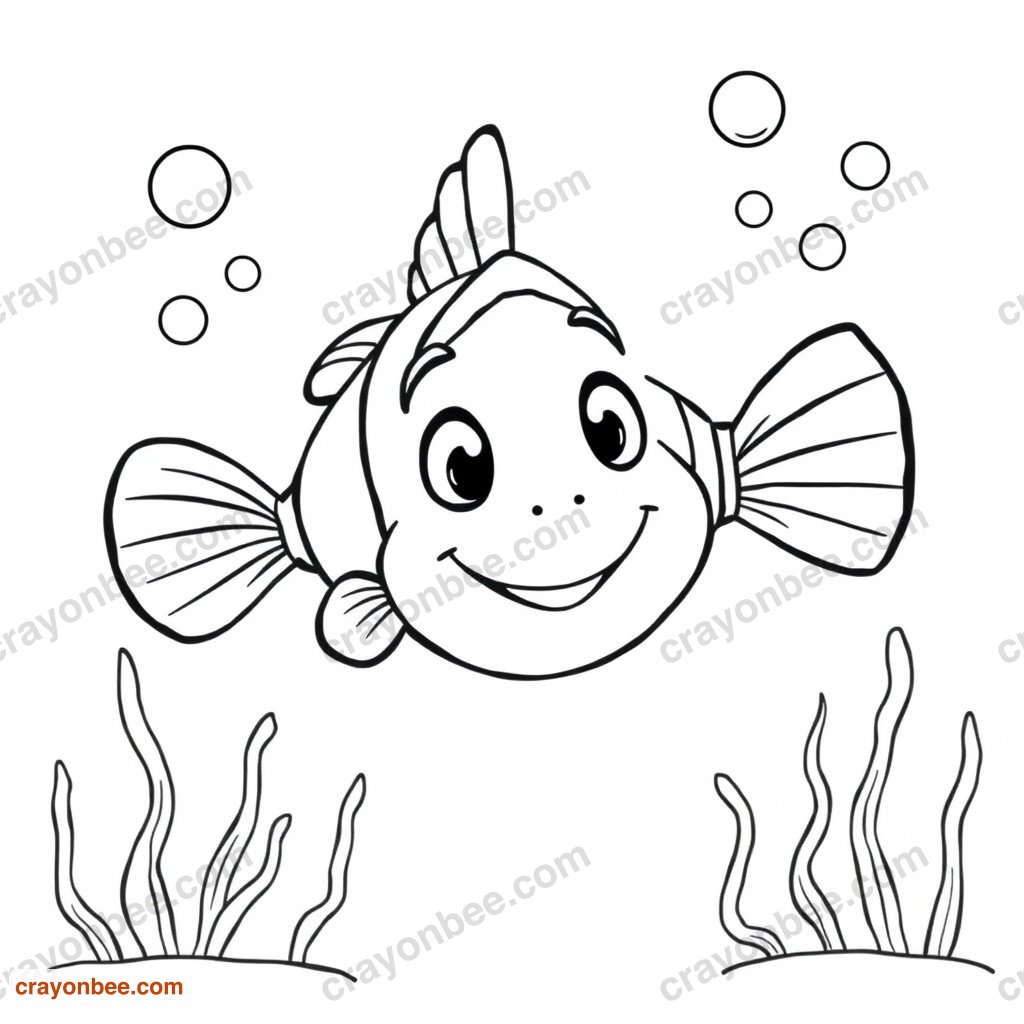 Clownfish Coloring Page — Free Printable PDF