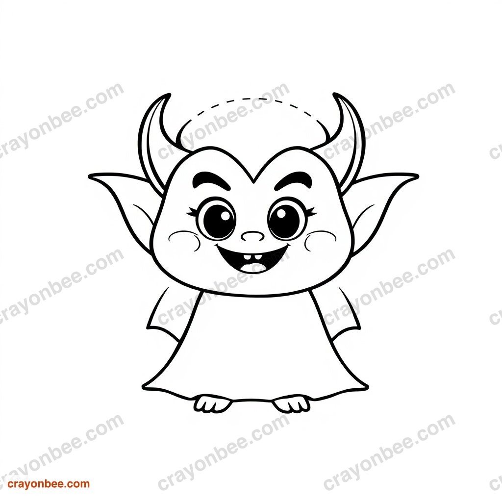 Cute Vampire Coloring Page — Free Printable PDF