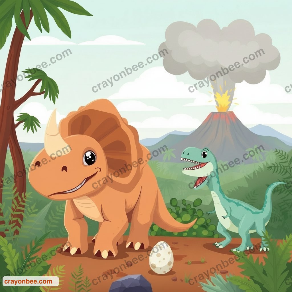 Spot the Differences: dinosaur land — picture B